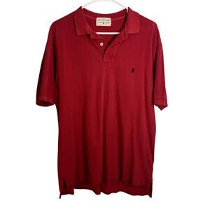 Vintage Ralph Lauren Polo Mens Size Large Red with Navy Horse 1980s